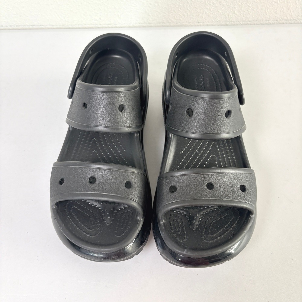 Crocs Mega Crush Sandal Womens 8 Mens 6 Black Platform Heel Chunky Slingback